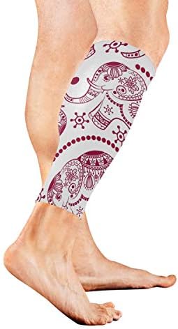 サポーター カーフスリーブ ふくらはぎ 赤い象 象絵 評価 プリント 疲労を減らす 速乾 両足入り 伸縮 筋肉 吸湿