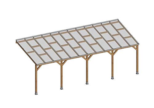 Chalet-Jardin Toit Couv'Terrasse Bois 3X7,4 Toit