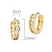 14k Gold Plated Brass Channel Cubic Zirconia Huggie Baby Girls Hoop Earrings