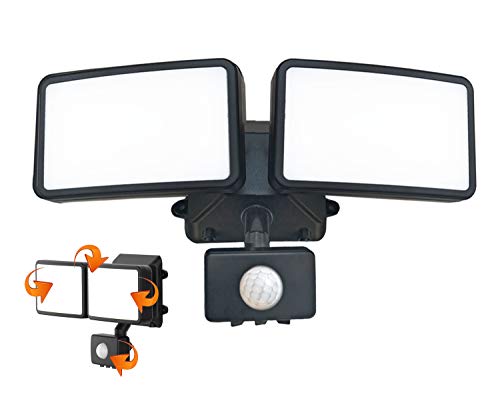 LED Security Lights Motion Sensor Outdoor Adjustable Flood Light 20W (200W Incandescent Equivalent) ,6000K ,IP65 Waterproof,Sensitivity/Wide Angle Illumination, 3 Modes ETL Certified, Exterio