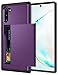 SAMONPOW Wallet Cover for Galaxy Note 10 Case with Card Holder Dual Layer Hybrid Shell Heavy Duty Protection Shockproof Anti Scratch Soft Rubber Bumper Cover Case for Galaxy Note 10 6.3 inch Purple