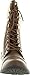 Forever Link Womens Mango-31 Round Toe Military Lace Up Knit Ankle Cuff Low Heel Combat Boots,Brown Pu,10