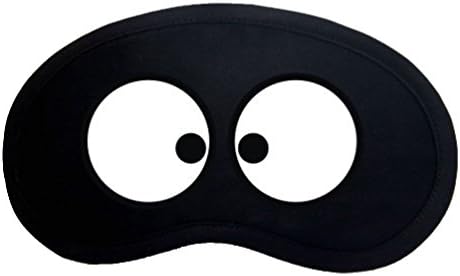 Queeni Pure Cotton Black Sleep Mask Adjustable Elastic Band Velcro Funny Emoji Eye Mask - Naughty Eyes