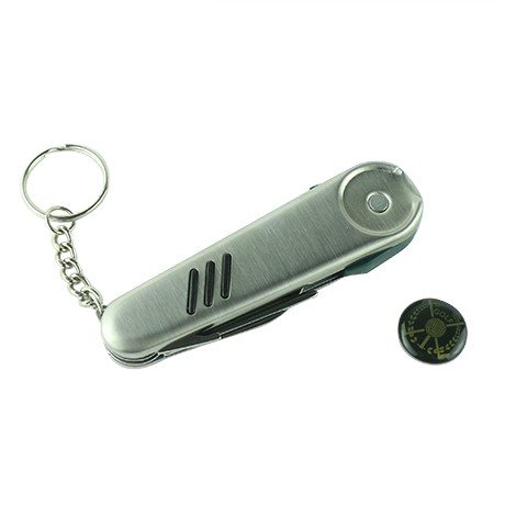 Outdoor Cutlery Stainless Steel 7-In-1 Multi-Function Golf Tool, Features a Golf Ball Cleaner Brush, Ball Marker, Cleat Tightener, Club Cleaner & Divot Repair
