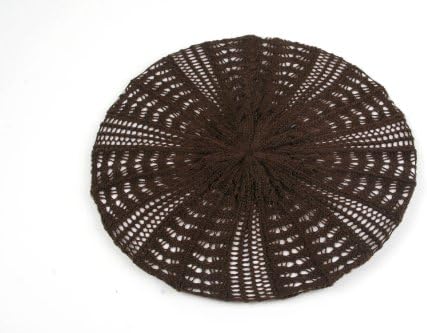 Women's Light Beret Knitted Style for Spring Summer Fall P135 (Brown)