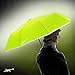 Extreme Degrees High Visibility Neon-Umbrella. Compact Lightweight Folding Umbrella with LED Flashlight. Protects from Rain or Sunlight- UV Protection. Men, Women & Kids.