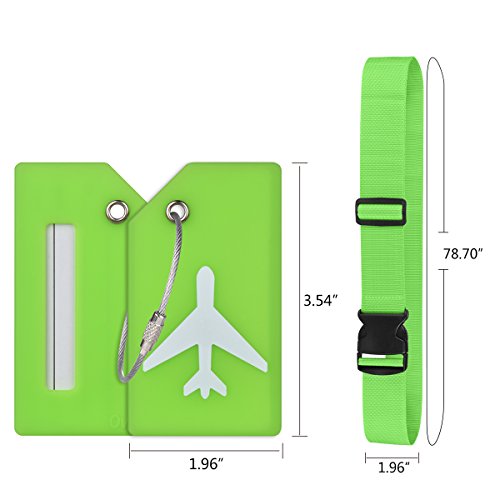 2Sets Travel Luggage Accessories-Luggage Straps and Luggage tags-Green