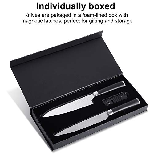 Damascus laser pattern kitchen knife set include carving knife, chefs