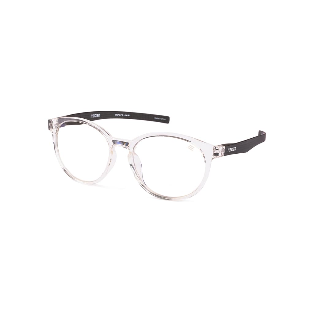 REGEN IDK blue light blocking glasses for gamers with super lightweight frame in crystal