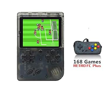 ACHICOO RETR/o FC MI/NI Game Machine 168Plus Double Person Version with Handle Transparent Black + Handle