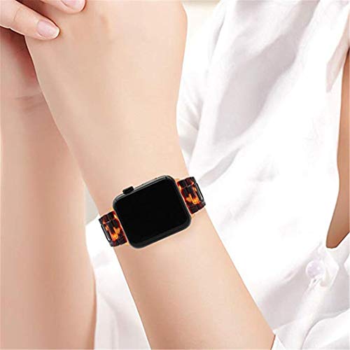 For 42mm Apple Watch Band Women Men, SUEKQ Fashion Resin iWatch Band Bracelet with Copper Stainless Steel Buckle Sport Replacement Strap Wristband Accessories for Apple Watch Series 3/2/1 (Brown)