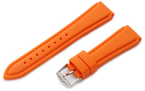 Hadley-Roma 20mm 'Men's' Silicone Watch Strap, Color:Orange (Model: MS3346RAG200)