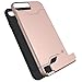 CoverON [SecureCard Series] Fit iPhone 8 Plus Case with Card Holder, iPhone 7 Plus Case, Protective Hybrid Cover with Card Slot and Kickstand Case for Apple iPhone 8 Plus/iPhone 7 Plus - Rose Gold