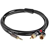 Mediabridge 3.5mm Male to 2-Male RCA Adapter (25 Feet) - Step Down Design for iPhone, iPod, Smartphone, Tablet and MP3 Cases