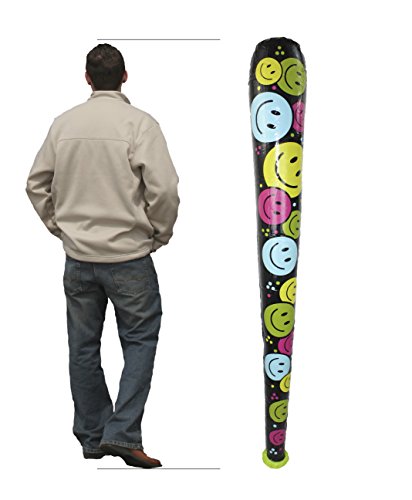 Jumbo Inflatable Smiley Face Baseball Bat 65