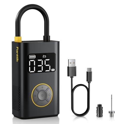 Fanttik X9 Pro Tragbare Elektronische Luftpumpe, 1 Min Schnelles aufblasen Elektrische Kompressor, 10,3 BAR/150 PSI Luftkompressor mit LED-Licht für Fahrrad, Auto, Motorrad und Ball-Klassisch Schwarz thumbnail 1