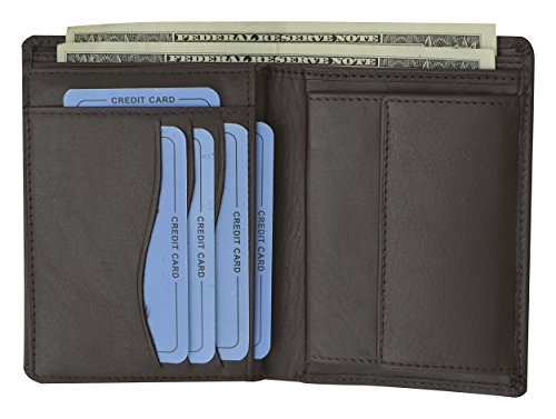 Moga European Hispter Bifold High End Leather Wallet with Coin Pocket (Brown)