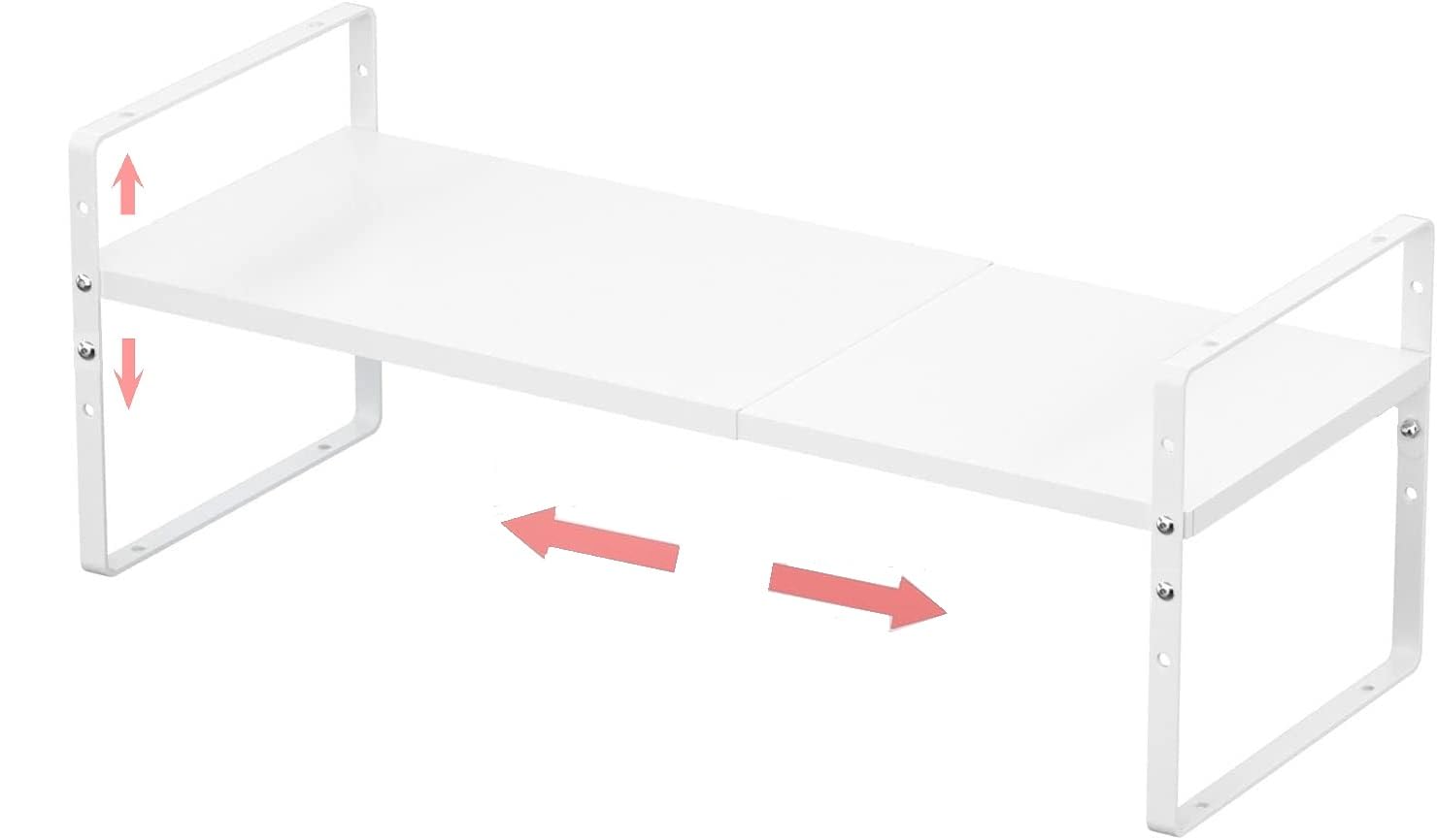 Photo 1 of Jojocross Expandable Stackable Spice Rack Cabinet Shelf Organizer in Cabinets Shelves Kitchen Cupboard Organization Stack up Racks Pantry Countertop Storage Medium/White 1 Pack