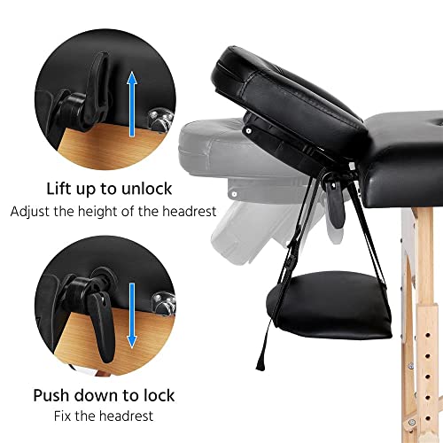 Yaheetech Massage Table Massage Bed Portable Lash Bed for Eyelash