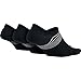 Nike Women's Everyday Plus Lightweight Training Footies (3 Pair), No Show Socks for Women with Anti-Slip Gripping, Black/White, L