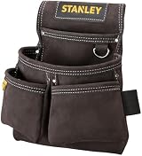 STANLEY Leather Tool Belt Pouch Double Pocket Organiser Tools Small Parts view 2
