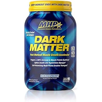 MHP Dark Matter Post Workout, Recovery Accelerator, w/Multi Phase Creatine, Waxy Maize Carbohydrate, 6g EAAs, Blue Raspberry, 20 Servings