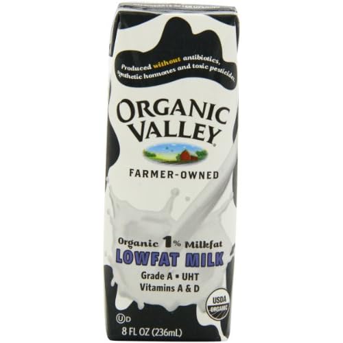 Organic Valley Organic 1% Lowfat Single Serve Milk, 8-Ounce Aseptic Cartons (Pack of 24) image