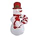 SEASONBLOW 4 Foot Inflatables Christmas Snowman with Hat, Hold Candy Stick Decorations Indoor Outdoor for Party Home Yard Lawn