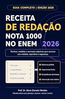 Livro Receita de Redação Nota 1000 no ENEM 2026