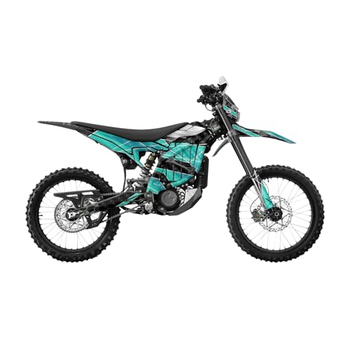 Carbon Fiber Surron Ultra Bee Graphics Kit Wrap - Racing Chaos Cyan - Sur-Ron S…