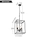 VINLUZ 4 Light Large Industrial Metal Farmhouse Pendant Light Black Square Wide Cage Chandelier with Painted Finish for Dining Room Foyer Living Room Cafe Bar