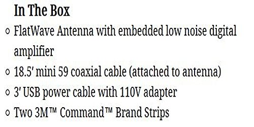 Winegard FL5500A FlatWave Amped Digital HD Indoor TV Antenna – Amplified, 4K & ATSC 3.0 Ready, High-VHF/UHF, 60 Mile Range, Dual Color, 6 ft Cable