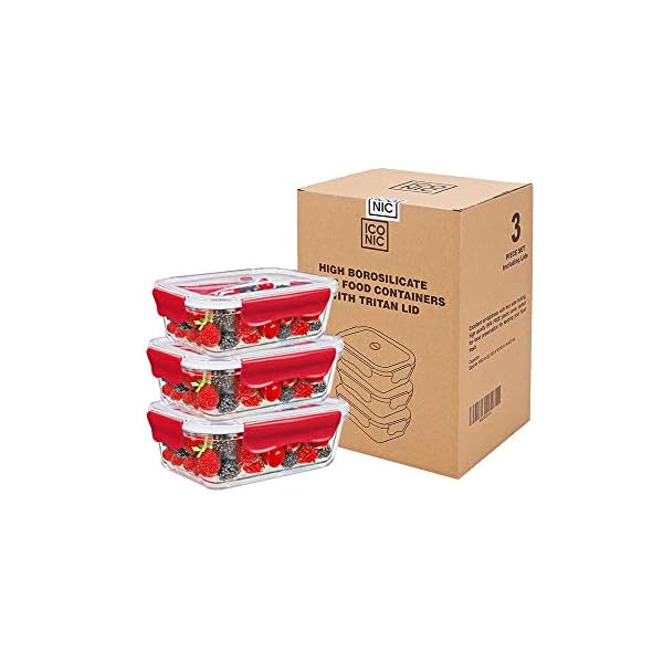 ICONIC-Glass-Food-Storage-Container-with-Tritan-Lids1050mL-35oz-Set-of-3-BPA-Free-Glass-Container-Set-Glass-Meal-Prep-Containers-with-Strong-Tritan-Lids-for-Home-Kitchen-Restaurant-Red ICONIC Glass Food Storage Container with Tritan Lids(1050mL / 35oz) (Set of 3)- BPA Free Glass Container Set| Glass Meal…