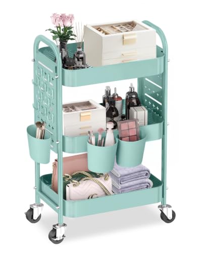 ALVOROG 3 Tier Rolling Utility Cart