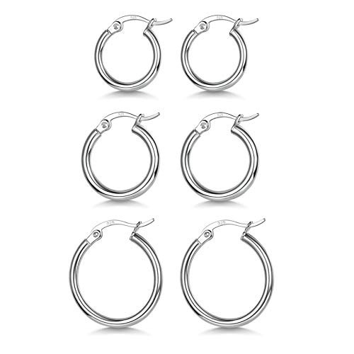 Fcebsty Sterling Silver Hoop Earrings