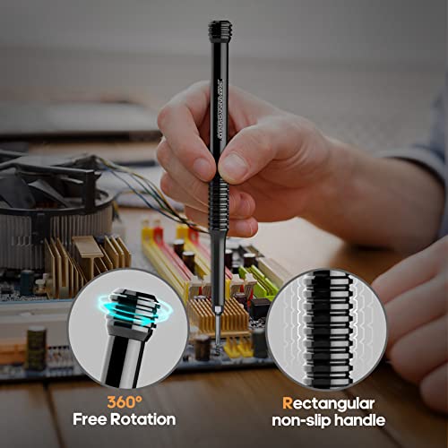 102 in 1 Electric Screwdriver, AM ARROWMAX Cordless Precision Screwdriver Set with 96 Magnetic Bits, Rechargeable Portable Electronic Screwdriver Set for Phone Laptop Camera Watch Computer (SES PLUS)