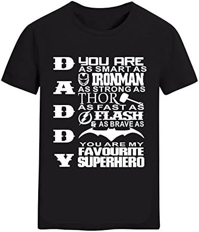 Liibot Daddy Superhero Ironman Flash T-Shirt Father Day Gift for Dads Grandpa T-shirt