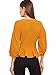 SheIn Women's Lantern 3/4 Sleeve V Neck Ruffle Blouse Tie Waist Wrap Peplum Top Medium Ginger
