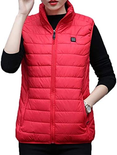KiGoing Women's Heated Vest Lightweight Slim Fit Gilet Coat, USB Charging Electric Heated Vest Adjustable Temperature Heated Clothing for Outdoor Riding Skiing Fishing Camping Hiking