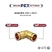 Supply Giant QYMO0100-10 PEX 90 Degree Elbow Barb Pipe Fitting, 1 Inch, Brass (pack of 10)