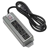 TRIPP LITE UL603CB-6 Waber Industrial Power Strip 4 Outlet 6' Cord, Locking Switch Cover,Black