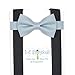 Dusty Blue Bow Tie and Light Grey Suspenders