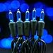 YULETIME 200 Count Blue LED Christmas Lights, 66 Feet Green Wire UL Certified Commercial Grade Holiday String Light Set (Blue)