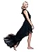CA Mode Womens Lace Up Ruffles Evening Prom Party High Low Dress, Black, Medium