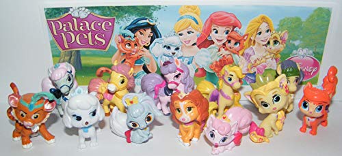 Disney Princess Palace Pets Figure Set of 12 Mini Cake Toppers / Cupcake Party Favor Decorations with Special Princess Temporary Tattoos!