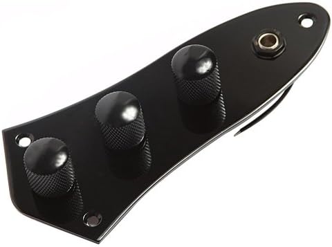 2pcs 3 Bands Black Plated Wired Control Plate Assembly Preamp for Fender Jazz Bass