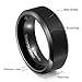 King Will Basic Men Wedding Black Tungsten Ring 8mm Matte Finish Beveled Polished Edge Comfort Fit