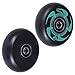 AOWISH 2-Pack Inline Skate Wheels [Available in Sizes 72mm 76mm 80mm] Rollerblade Replacement Wheel with Bearings ABEC-9 (Black & Green)