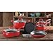The Pioneer Woman Vintage Speckle 10-Piece Non-Stick Pre-Seasoned Cookware Set, Red Dishwasher Safe