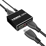 SOWTECH HDMI Splitter HDMI V2.0 Powered 1 in 2 Out HDMI Splitter Dual Monitor Duplicating Video and Audio for Ultra HD 2160P 4Kx2K@60Hz YUV/HDCP / 3D and HDR (One Input to Two Outputs)